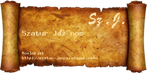 Szatur János névjegykártya