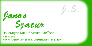 janos szatur business card